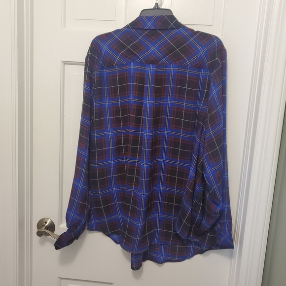 NWT Torrid West Madison Blue Plaid Blouse Button Front Size 4/26 Women's Ret $49 - Picture 9 of 9